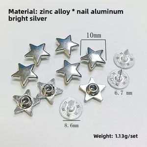 Remaches de Aleación de Zinc con Forma de Pentagrama Cóncavo Plano, Accesorios Metálicos Plateados para Ropa, Zapatos y Bolsos, Diseño Pentagonal - Product Image 3