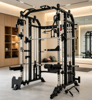 Máquina Smith Multifunción, Equipo de Fitness Comercial Todo en Uno, Entrenador Smith, Soporte para Sentadillas, Cable Crossover, Entrenamiento con Pesas