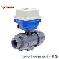 Mini-vanne à boisseau sphérique électrique en PVC-U à trois voies, type fixe, réinitialisation par coupure de courant, double action, usage industriel, eau, vapeur, huile, gaz