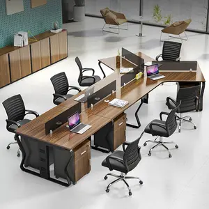 Modern and Durable Secretary Office Desk for 3/6 Staff Stable Design for Productivity