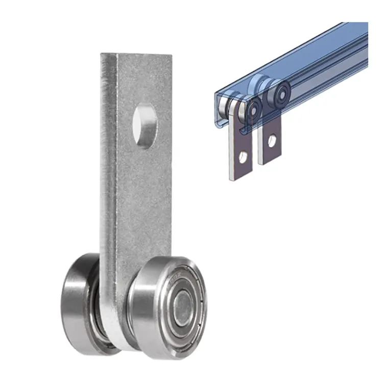 Zinc Truck Roller Curtain Rollers Hanging Barn Door Rail Trolley Wheel Unistrut Wheel Trolley