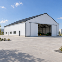 Atelier à structure en acier à travée libre, conforme AISC, entrepôt métallique résistant aux intempéries, bâtiment industriel de stockage