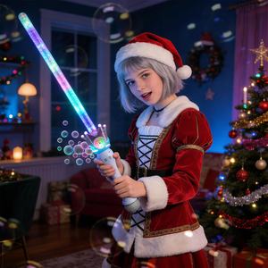 Nouveau produit : Épée à bulles néon en plastique à 10 trous, jouet portable pour enfants, idéal pour les jeux en extérieur, Halloween, Noël, et les prix de carnaval - Product Image 3