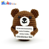 Vente en gros de poupées en peluche amigurumi faites à la main avec étiquette de message positif pour les cadeaux de fête et les cadeaux de vacances