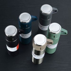 500ml/16.9oz Stainless Steel Thermo Vacuum Insulated Water <b>Flask</b> Silicone Cup for Coffee <b>Hot</b> and Cold <b>Drinks</b> - Product Image 3