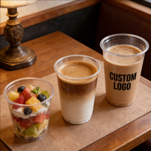 Gobelets en PP transparent givré à paroi simple de 24 oz (700 ml), diamètre 90 mm, jetables pour le café - Product Image 4