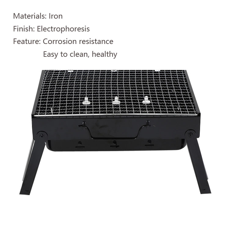 اجاق گاز کمپ قابل حمل کوره ذغالی استیل ضد زنگ چمدان تاشو کوره زغالی کباب پز 4