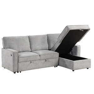 Sofá Cama Multifuncional Popular en Forma de L con Almacenamiento, Sofás Tapizados para Sala de Estar con Carga, PZCN HOME - Product Image 5