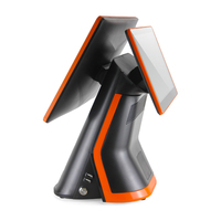 Système de point de vente à double écran Android 15,6 + 11,6 pouces, couleur noir/orange, avec prix d'usine