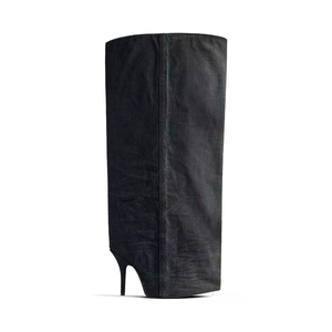 Nouvelles <span class=keywords><strong>Bottes</strong></span> Wader 110 mm pour <span class=keywords><strong>Femme</strong></span> Hiver 2026 en Cuir Noir, Modèle Large et Ample, <span class=keywords><strong>Bottes</strong></span> de Créateur pour <span class=keywords><strong>Femme</strong></span> - Product Image 2