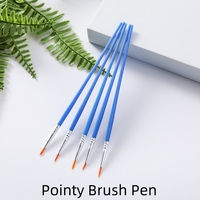 Stylo pinceaux plat et pointu, boîte d'emballage de pigments 2ml pour aquarelle à l'huile acrylique, nail art pour le visage, détails miniatures