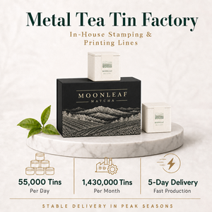 Boîte cadeau carrée vide recyclable avec couvercle, motif <span class=keywords><strong>jardin</strong></span> de thé, pour poudre de matcha, personnalisable avec logo, vente en gros, boîte cadeau scellée pour matcha - Product Image 2