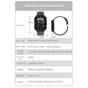 G127 Smart <b>Watch</b> 2.01inch TFT Display IP67 Waterproof Answer Calls Voice Assistant 2024 KR Brand - Product Image 6