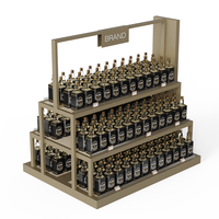 Présentoir à Bouteilles Premium à Niveaux avec Finition Personnalisable et Boîte à Lumière Latérale