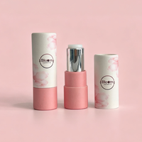 Tube en papier biodégradable à prix d'usine, tube en papier torsadé résistant à l'huile, emballage en papier pour rouge à lèvres, impression rose