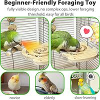 Jouets de recherche de nourriture pour oiseaux : Perchoir en bois séché au four, mangeoire lente, jouet de puzzle pour perruches et perroquets, conception de nourriture visible, réduit le désordre des graines