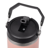 Gobelet en paille à rabat de 30oz avec poignée en acier inoxydable noir mat isolé avec revêtement en poudre Gobelets avec couvercle en paille