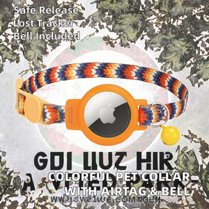 분리 기능이있는 현대 클래식 럭셔리 고양이 칼라 분실 방지 추적기 에어태그 케이스 및 벨 폴리에스터 소재 여러 색상 - Product Image 2