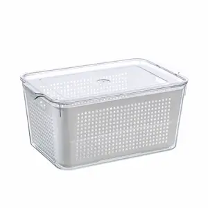 Wholesale Plastic Fresh-Keeping Boxes For Household Kitchens Drain Basket Boxes Small Washable Fruits And Vegetables food