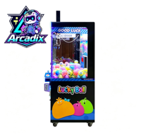 Machine à griffes à monnayeur pour capsules et balles, avec accepteur de billets, LED, en métal, pour centre commercial