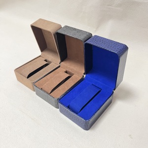 Cajas y estuches para relojes de terciopelo personalizados al por mayor de fábrica con varios logotipos y diferentes colores, cajas portátiles para relojes de un solo compartimento - Product Image 1