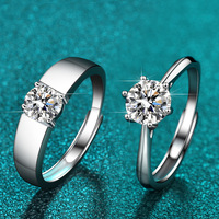 Nouvelles Bagues Ouvertes Réglables en Argent Pur S925 Style Classique pour Mariage Couple Amoureux, Bijoux pour Fête et Fiançailles Homme Femme
