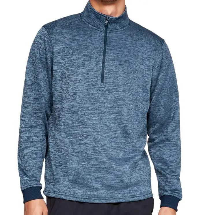 Desain Baru Kaus Kerah Berdiri Pria Lapisan Berjajar Golf Hoodie 1/4 Ritsleting Pullover Kaus Katun Poliester untuk Grosir