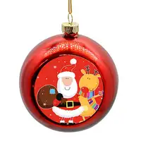 Logo personalizzato migliore vendita di grande rosso chiaro Di Natale ornamenti di Natale Decorazione albero di natale pendente di natale palla di vetro