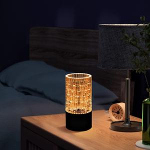 Lámpara de Mesa LED con Cuerpo de Cristal, Diseño Decorativo Moderno, con Forma de Flor Acanalada, Regulable sin Escalonamientos, Recargable por USB, para Mesita de Noche o Escritorio - Product Image 6