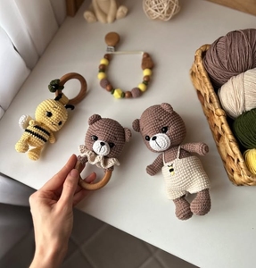 <span class=keywords><strong>Orso</strong></span> adorabile fatto a mano all'uncinetto con cappello da notte ricamo viso <span class=keywords><strong>Amigurumi</strong></span> <span class=keywords><strong>orso</strong></span> addormentato giocattoli - Product Image 5