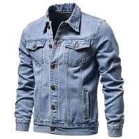 Chaqueta Vaquera Masculina 100% Algodón al por Mayor, Proveedores de Chaquetas Vaqueras Lisas Lavadas Vintage Negras Personalizadas, Chaqueta Vaquera para Hombre Resistente al Viento