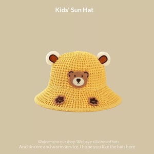 Sombrero de Sol Transpirable para Niños, Sombrero de <span class=keywords><strong>Pescador</strong></span> con Orejas de Oso, para Niños y Niñas, con Ala Ancha, Tejido, Protección Solar, con Divertido Patrón 3D - Product Image 3