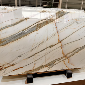 Borghini Paonazzo Calacatta Gold Italie Design moderne Pierre naturelle Marbre poli Plaque imperméable pour application en villa - Product Image 1