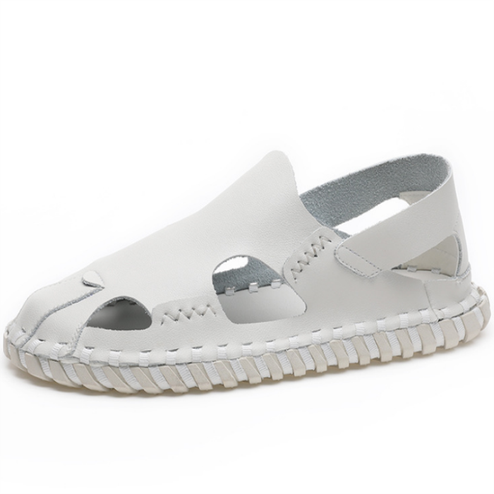 OEM Прямая поставка, мужские сандалии из натуральной кожи, летние пляжные воздухопроницаемые Повседневные Удобные мужские сандалии