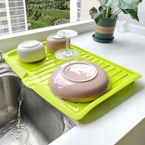 Wholesale Hot Sell Multi Functional Large Kitchen Drain Tray Fruit Vegetable Plastic Rectangular Bowls Chopsticks Tableware <b>Rack</b> - Product Image 1