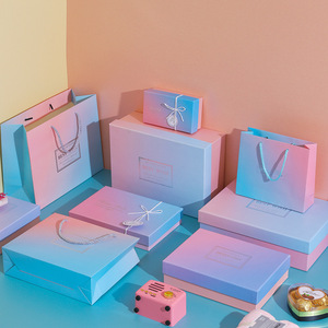 Recycled Materials Square Gradient Color Gift Box Heaven and Earth Cover Creative Gift Packaging Box for Valentine's Day - Product Image 3