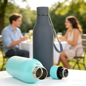 Offre Spéciale / Bouteille d'eau incurvée en acier inoxydable 304 à double paroi de 550 ml/750 ml, Gourde isotherme portable pour sports de plein air et voiture - Product Image 4