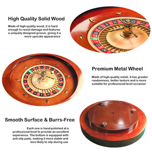 <span class=keywords><strong>Roulette</strong></span> de jeu familiale de 20 pouces en bois brun de haute qualité, version européenne et américaine (<span class=keywords><strong>0</strong></span> et 00), pour divertissement à domicile et expérience de <span class=keywords><strong>casino</strong></span> - Product Image 4