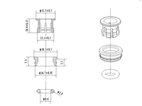 1/4 "pouces à 1/2" pouces Embedded Three-piece POM Quick-connect Fitting Set of Universal Plastic and Metal Pipe Fittings