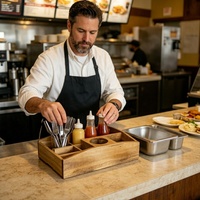 Table d'appoint en bambou à un niveau avec porte-gobelet, plateau de bras de canapé, finition laquée, organisateur de lit, accessoire de rangement alimentaire pour salon