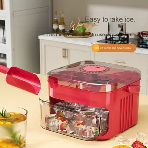 แม่พิมพ์น้ำแข็งแบบกดปุ่มเดียว ใช้งานง่าย เป็นมิตรกับสิ่งแวดล้อม สำหรับวิสกี้ กล่องเก็บน้ำแข็งในครัวเรือน อุปกรณ์ทำน้ำแข็งซิลิโคน - Product Image 4