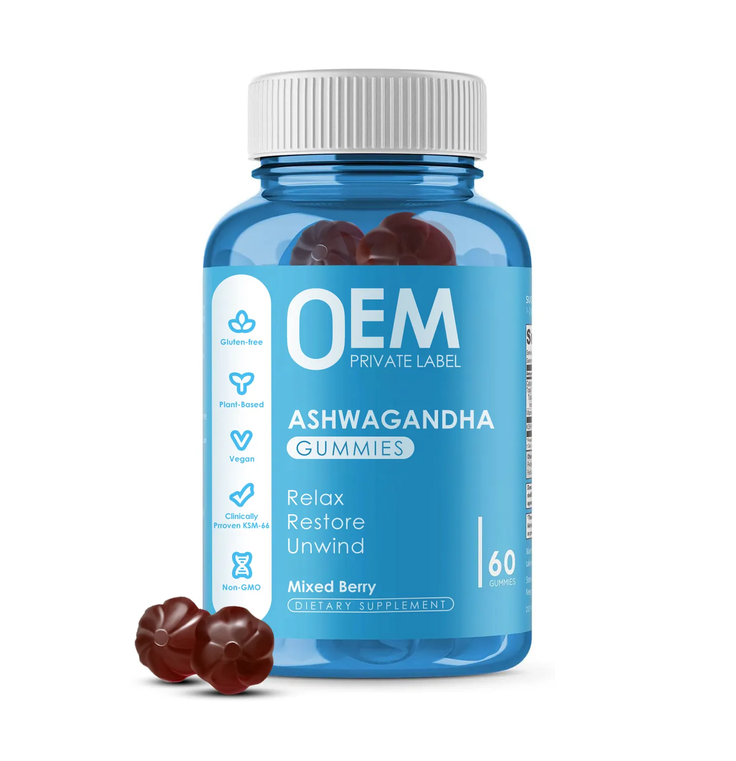 Antioxidant Ashwagandha Gummies for insomnia and Stress Anxiety Relief Anti-radiation