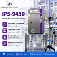 Imprimante CIJ à écran tactile IPS-9450, machine de codage industrielle, imprimante de codes QR, stockage de 1000 messages, USB, SD, Ethernet, 6,6 m/s