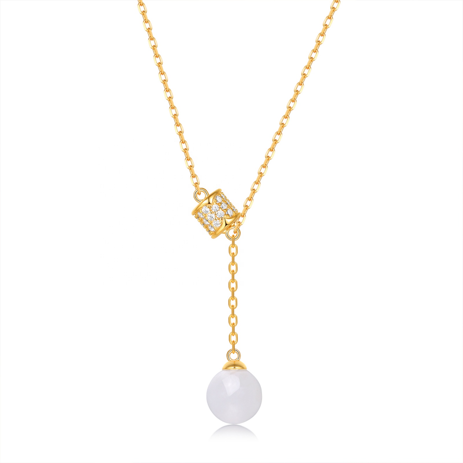 HMOIS  moissanite jewelry 925 sterling silver slender moissanite price Hotan White Jade  pendants for necklace making