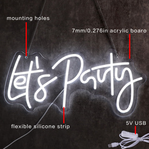 USA Warehouse Free Design Custom Led Light <strong>Neon</strong> <strong>Sign</strong> NO MOQ Dropshipping <strong>Neon</strong> <strong>Sign</strong> for <strong>Lets</strong> <strong>Party</strong> Home Wedding Decor - Product Image 3
