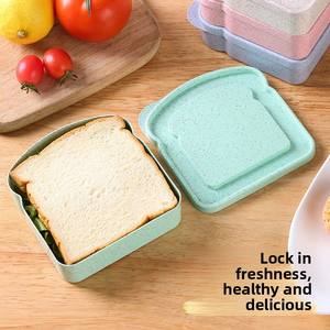 Sandwich Crisper Toast Storage Box Silicone Portable Food Storage Box Can Be Hung To Store Reusable Microwave <b>Lunch</b> <b>Boxes</b> - Product Image 2