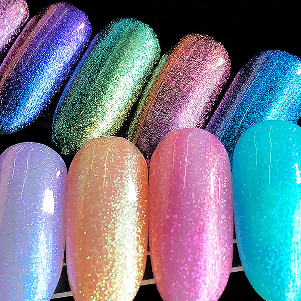 Mermaid Flash Nails Polish Bright Diamond For Manicure Nail Art Design Glitter Shiny Gel Polish Top and Base Set