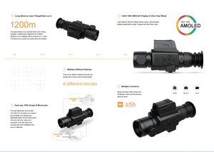 Hot HTI c19l 12um 640x512 phát hiện phạm vi 18750M tầm nhìn ban đêm săn bắn nhiệt hình ảnh Kính thiên văn với Rangefinder - Product Image 6