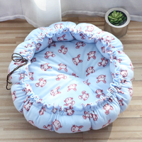 Lit pour animaux domestiques 2 en 1, lavable, rond, pour chiens et chats, nid en peluche, écureuil, vente en gros, collection