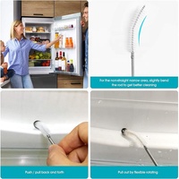 Nettoyeur de Tube Extra Long, outil de dragage de tuyau de vidange de réfrigérateur brosse de vidange Flexible brosse de nettoyage en spirale de Tube mince